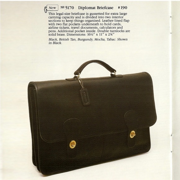 Vintage Coach Diplomat Briefcase Bag
